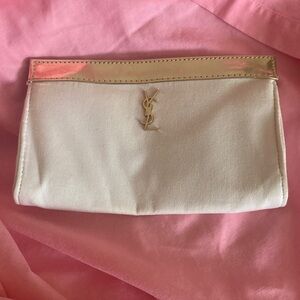 Saint Laurent Cream Clutch with Gold Trim